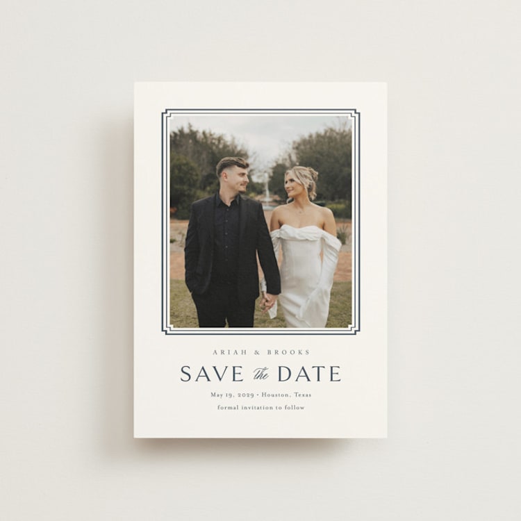 "Ariah" - Save the Dates in French Blue by Jennifer Postorino - Front