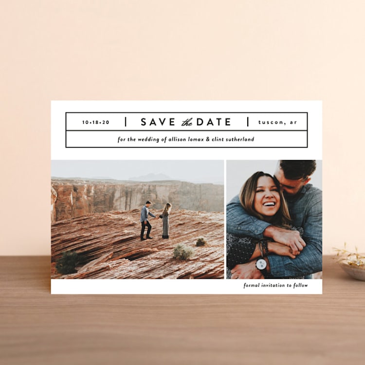 "Cinematic" - Save the Dates in Dove by Jessica Ogden - Front