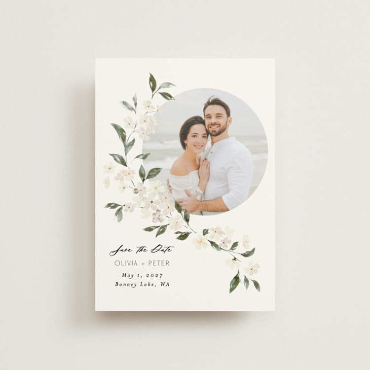 "Sweeping Vine" - Save the Dates in Porcelain by Itsy Belle Studio - Front