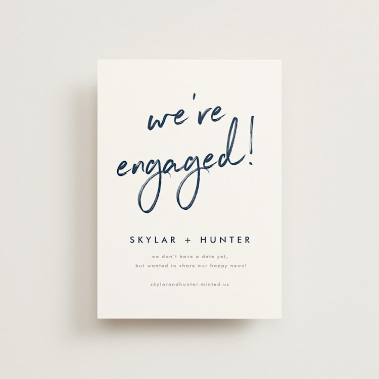 "Funky Names" - Save the Dates in Navy by Phrosné Barwood - Front