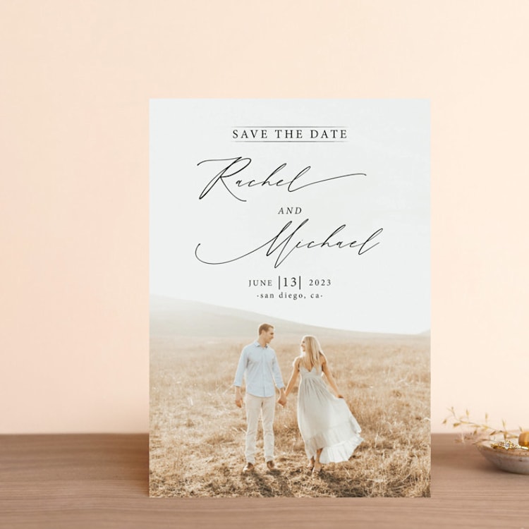 "And she said yes" - Save the Dates in Noir by Alice Carmen - Front