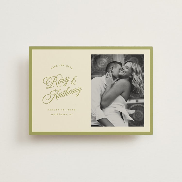 "rory" - Save the Dates in Olive by Ellen Schlegelmilch - Front