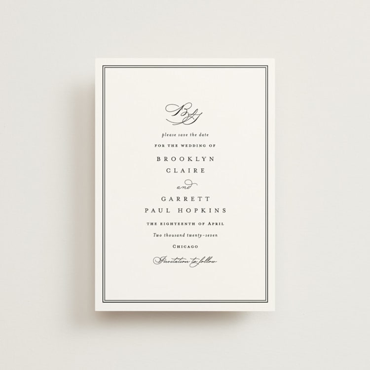 "Overlapping" - Save the Dates in Noir by Amy Kross - Front