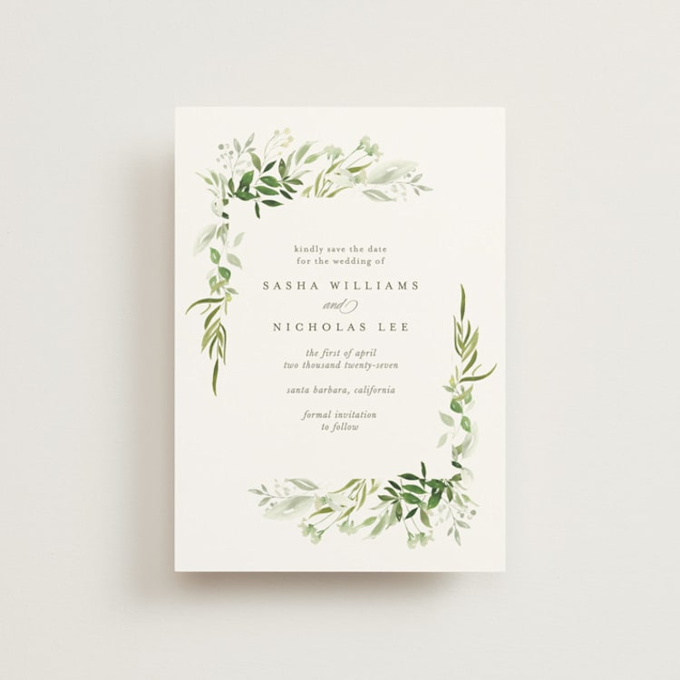 "Verdure" - Save the Dates in Garden by Leah Bisch - Front