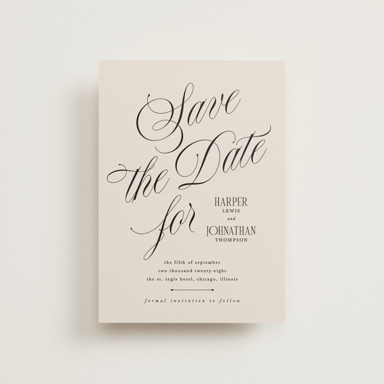 "Mirin" - Save the Dates in Linen by Kate Ahn - Front