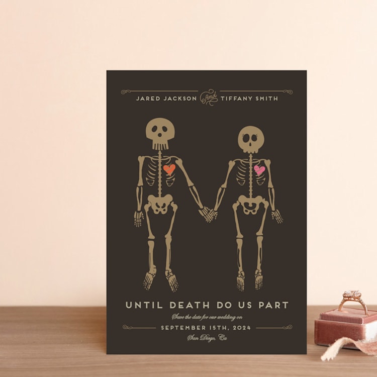 "Until Death" - Save the Dates in Golden by Katie Zimpel - Front