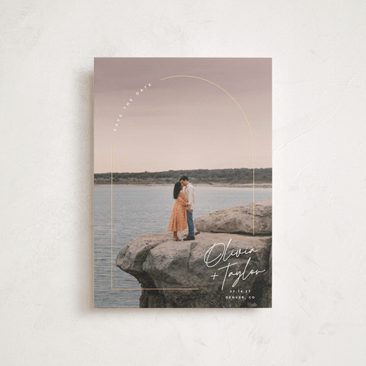 "Arch Signature" - Save the Dates in Classic by Kelly Schmidt - Front