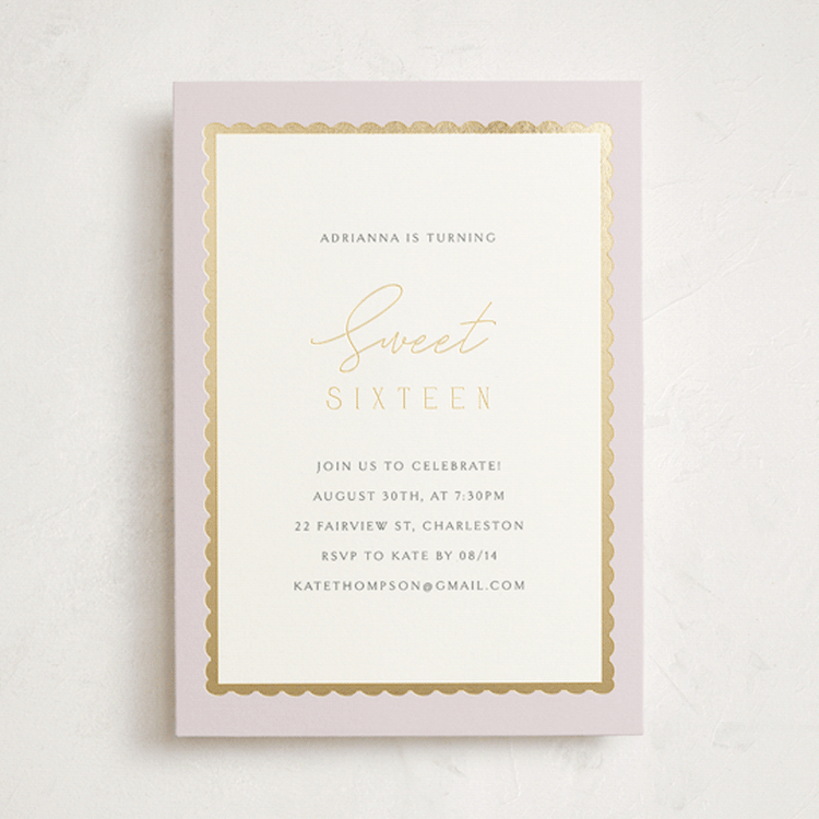"Sweet Frame" - Sweet Sixteen Party Invitations in Lilac by Angela Thompson - Front