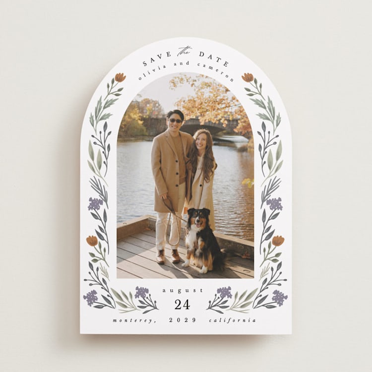 "Floral Arch" - Save the Dates in Rust by Hannah Williams - Front