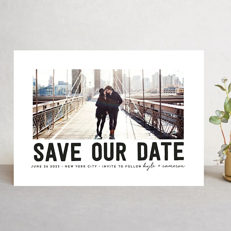 "Bold Message" - Save the Dates in Basic Black by Susan Brown - Front