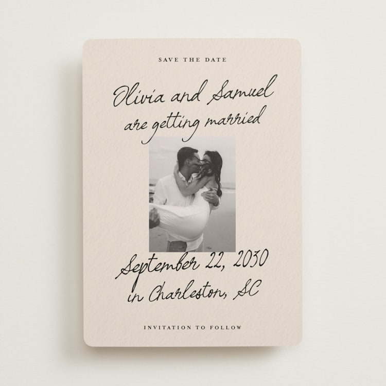 "Written in Love" - Save the Dates in Linen by Kercia Jane - Front