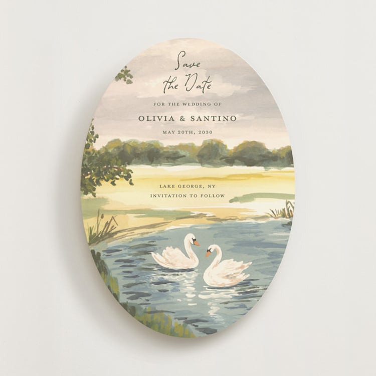 "Dreamy Pond" - Save the Dates in Lake by Teju Reval - Front