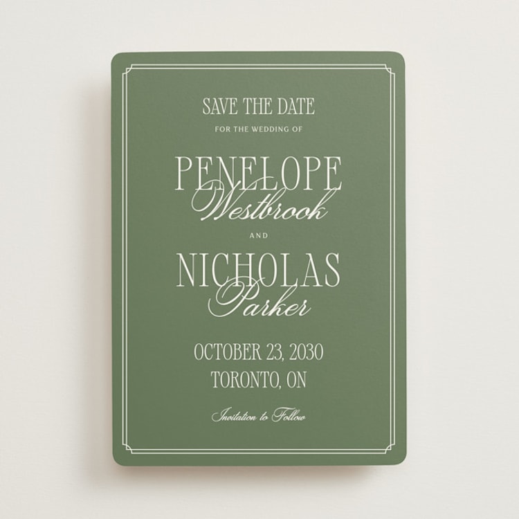 "Overlapped Script" - Save the Dates in Garden by Kelly Schmidt - Front