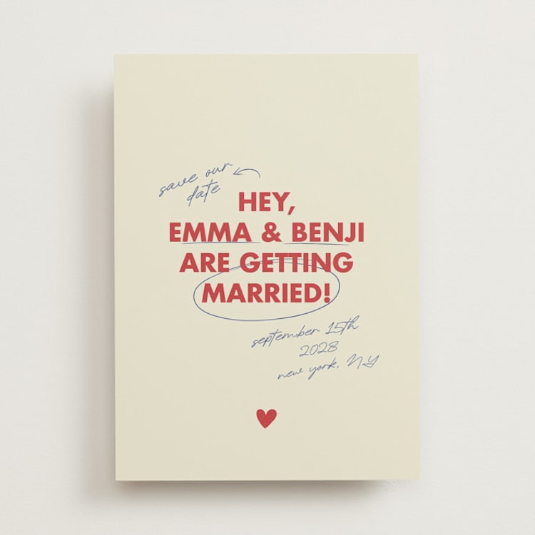 "Love Note" - Save the Dates in Latte by Helena Vitto - Front