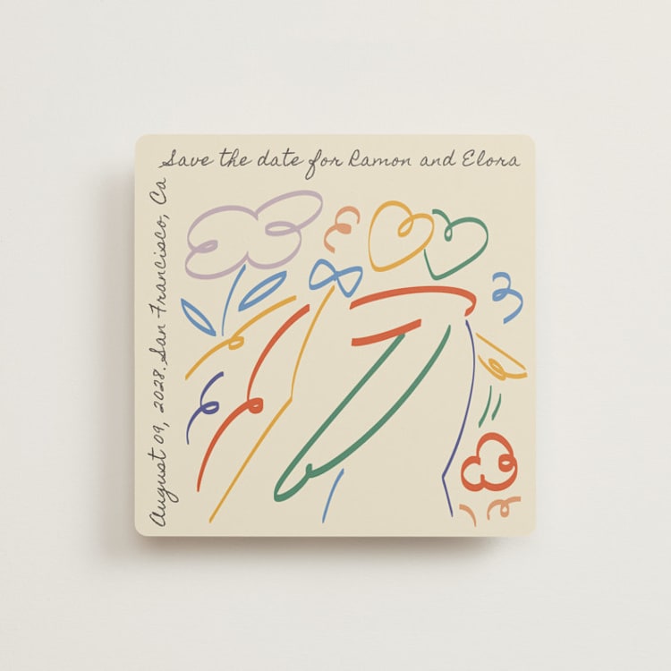 "Vibrant Togetherness" - Save the Dates in Chroma by Zove Ahhh - Front
