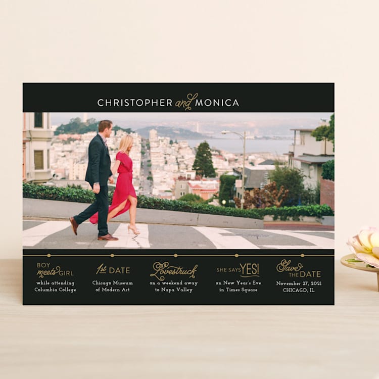 "Our Timeline" - Save the Dates in Onyx by Jessie Steury - Front