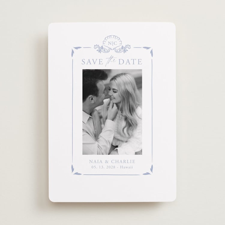 "Ocean Dreams" - Save the Dates in Pale Cerulean by Sabrin Deirani - Front