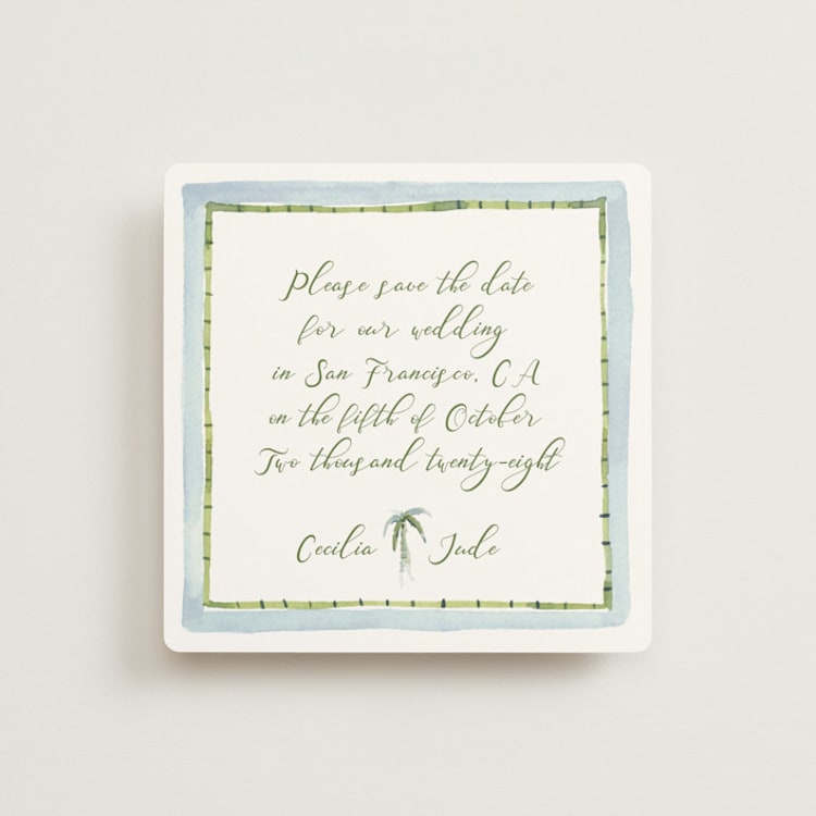 "Alento" - Save the Dates in Celeste by Pati Cascino - Front