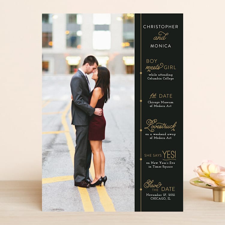 "Our Timeline" - Save the Dates in Onyx by Jessie Steury - Front