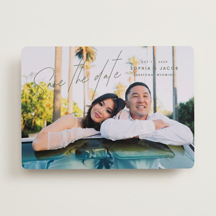 "True North" - Save the Dates in Olive You More by Design Lotus - Front
