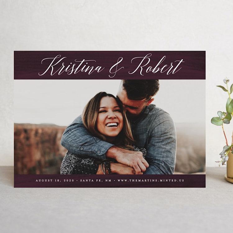 "Plum Paint" - Save the Dates in Plum by Kelly Nasuta - Front