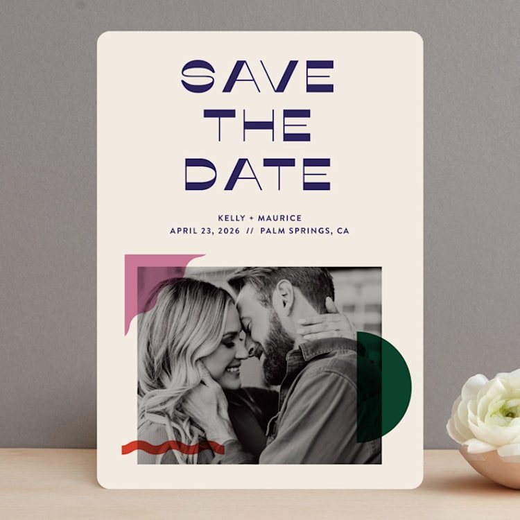 "Modern Love" - Save the Dates in Ecru by Shari Margolin - Front