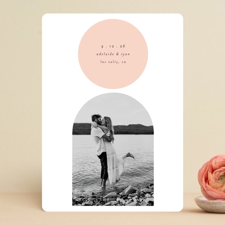 "Balance" - Save the Dates in Blush by Morgan Kendall - Front