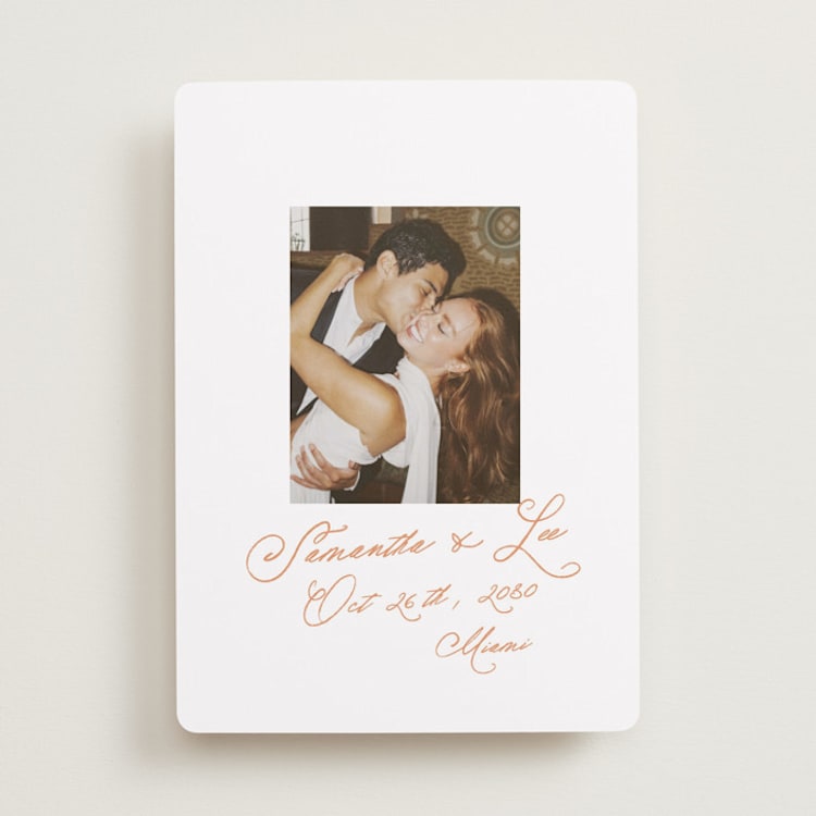 "Flourishing" - Save the Dates in Peach by AK Graphics - Front