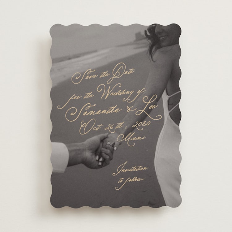 "Twirl" - Save the Dates in Wheat by AK Graphics - Front