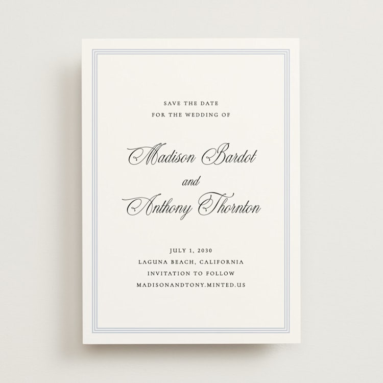 "Triple Border" - Save the Dates in Bluebell by Vanessa Doyle - Front