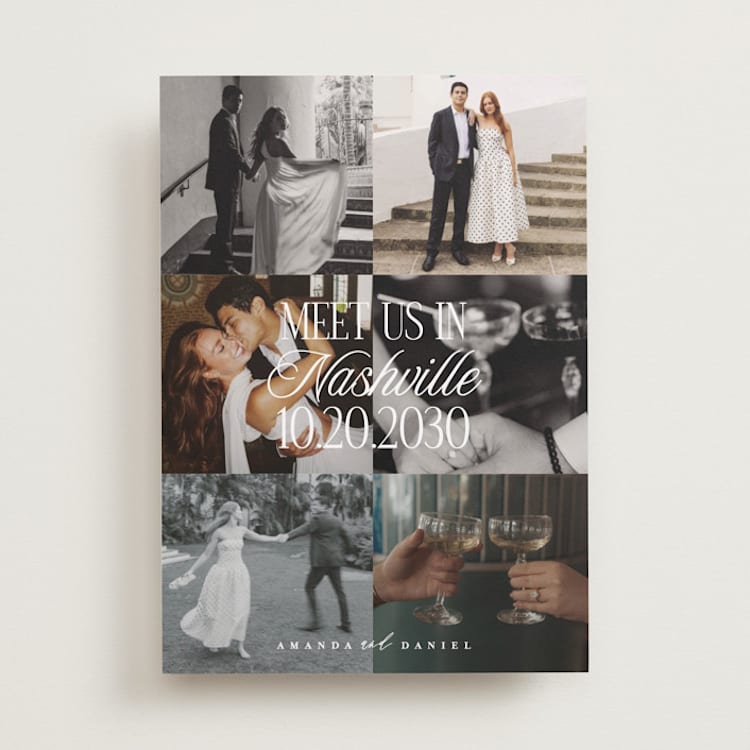 "Modern Collage" - Save the Dates in Chiffon by Maria Alou - Front