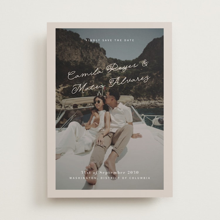 "Where Our Story Begins" - Save the Dates in Yachting by Design Lotus - Front