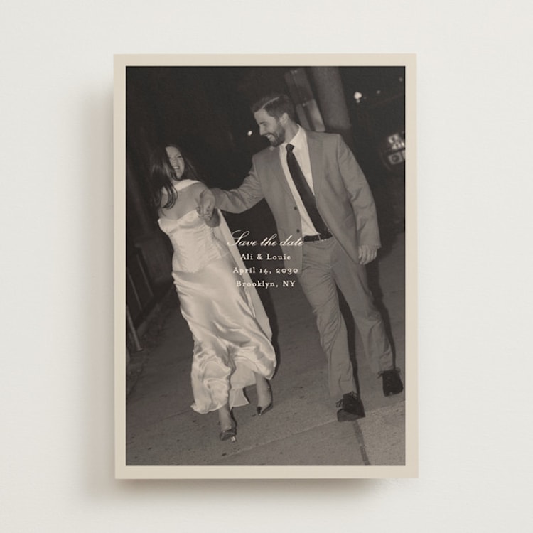 "louie" - Save the Dates in Cream by Ellen Schlegelmilch - Front