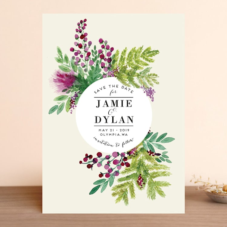 "Wedding Watercolors" - Save the Dates in Almond by Alexandra Dzh - Front