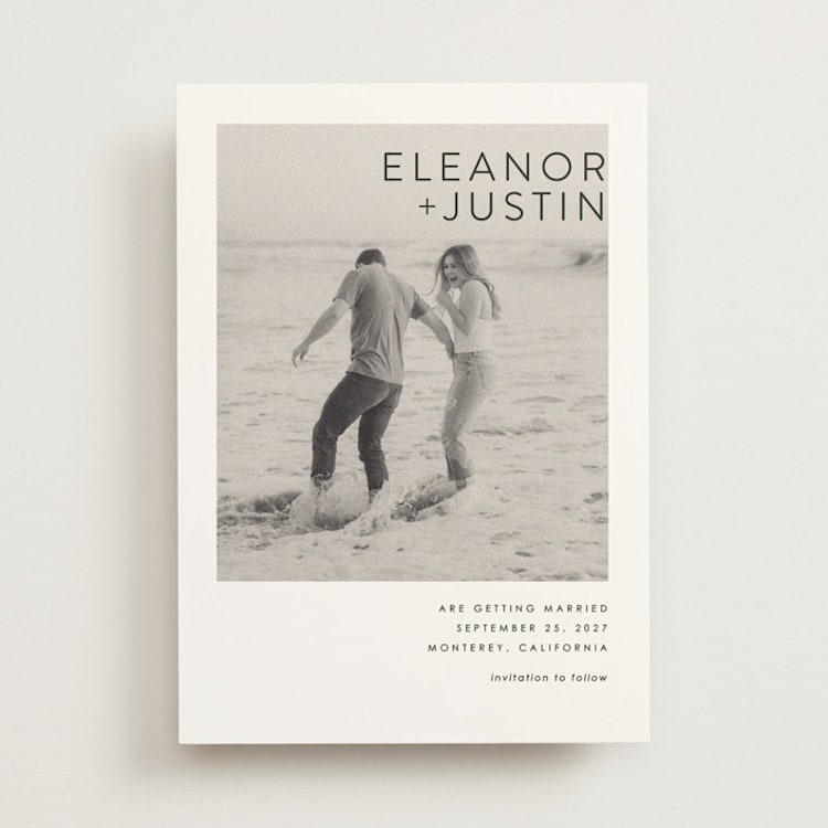 "enbolden" - Save the Dates in Blanc by Erin Deegan - Front