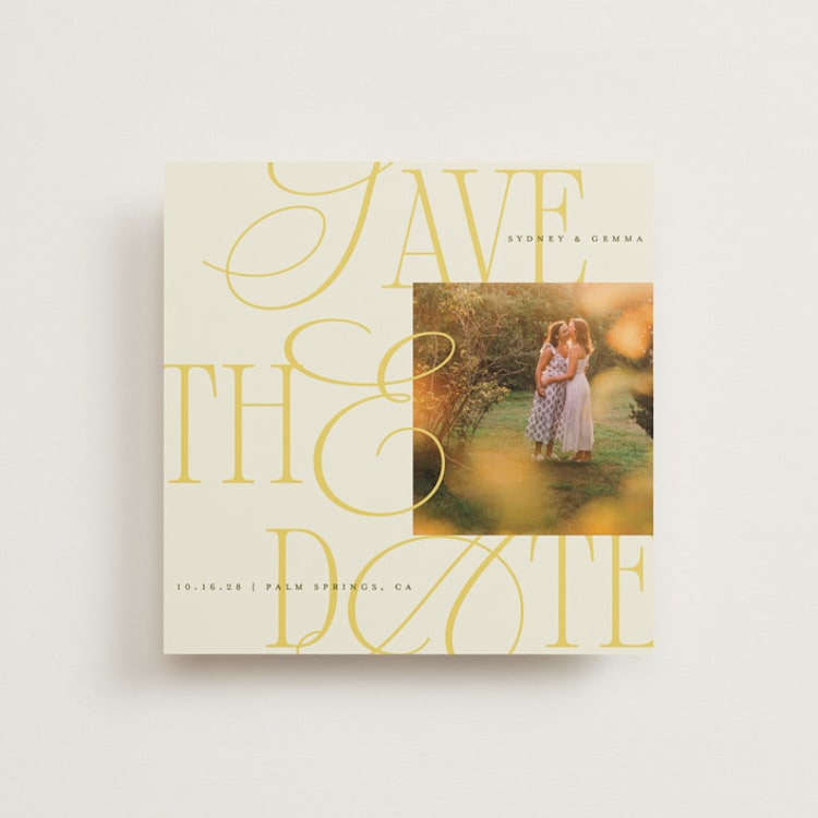 "Bloom" - Save the Dates in Island Citrus by Morgan Kendall - Front