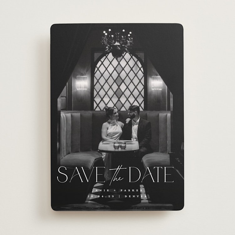 "Simple Elegance" - Save the Dates in Pearl by Jessica Corliss - Front