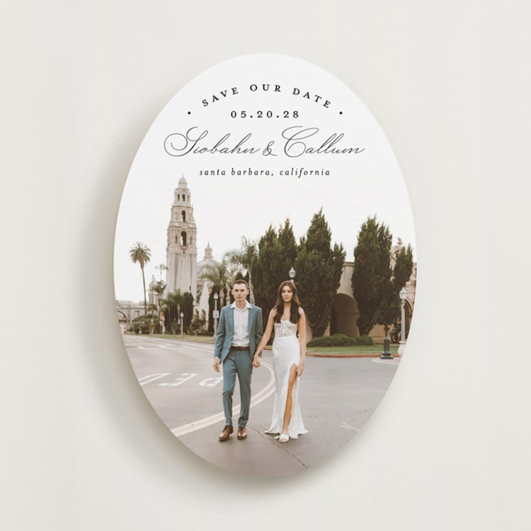 "Arched Type" - Save the Dates in Onyx by Erica Krystek - Front