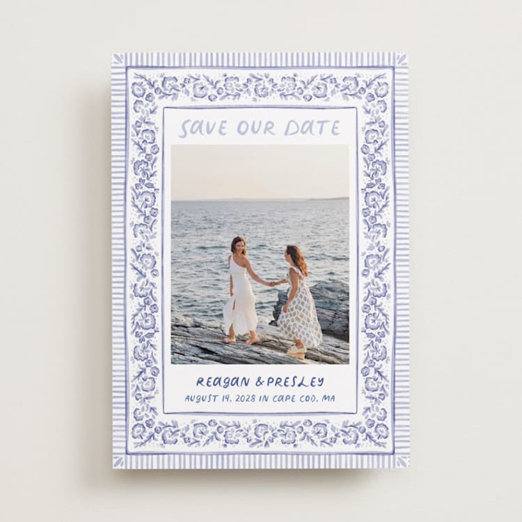 "Provincial" - Save the Dates in Cerulean by Jenna Holcomb - Front