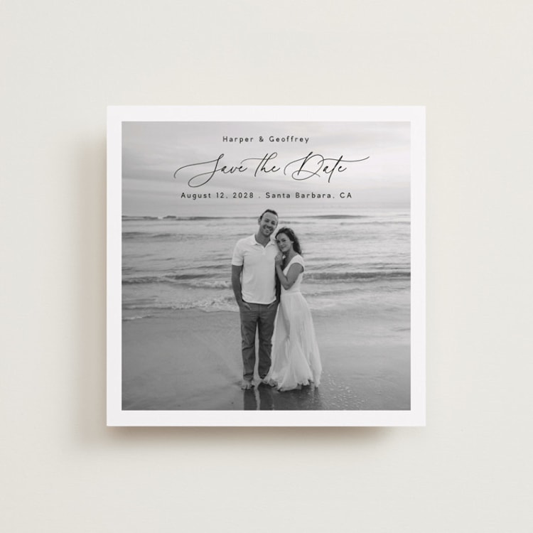 "chic square" - Save the Dates in Onyx by Benita Crandall - Front