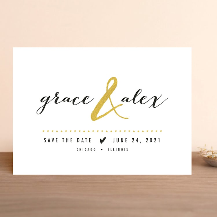 "All that Sparkles" - Save the Dates in Gold Dust by Robin Ott - Front