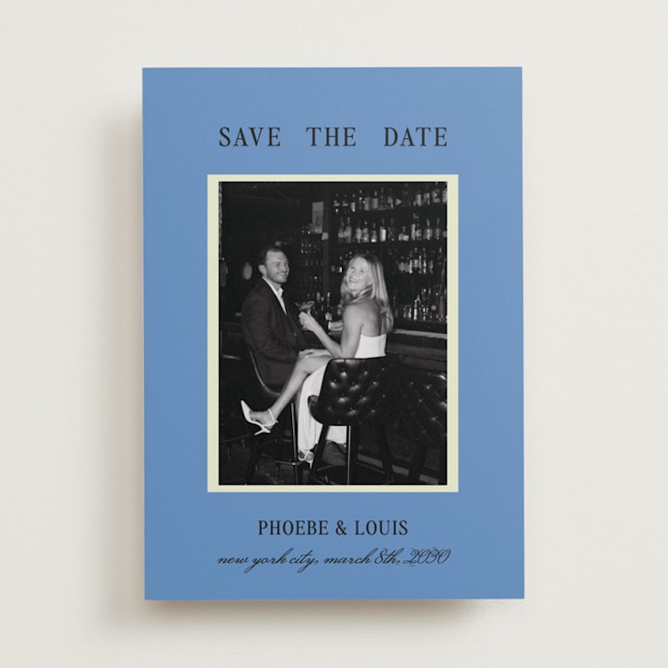 "Blue Save the Date" - Save the Dates in Cornflower by Ani Somi - Front