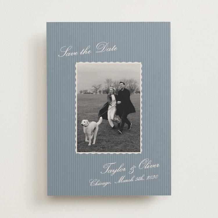 "A Vintage Vibe" - Save the Dates in Ocean by Kristie Kern - Front