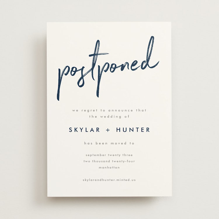 "Funky Names" - Save the Dates in Navy by Phrosné Barwood - Front