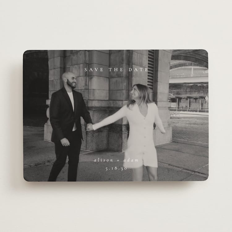 "Veneer" - Save the Dates in Cotton by Amy Kross - Front
