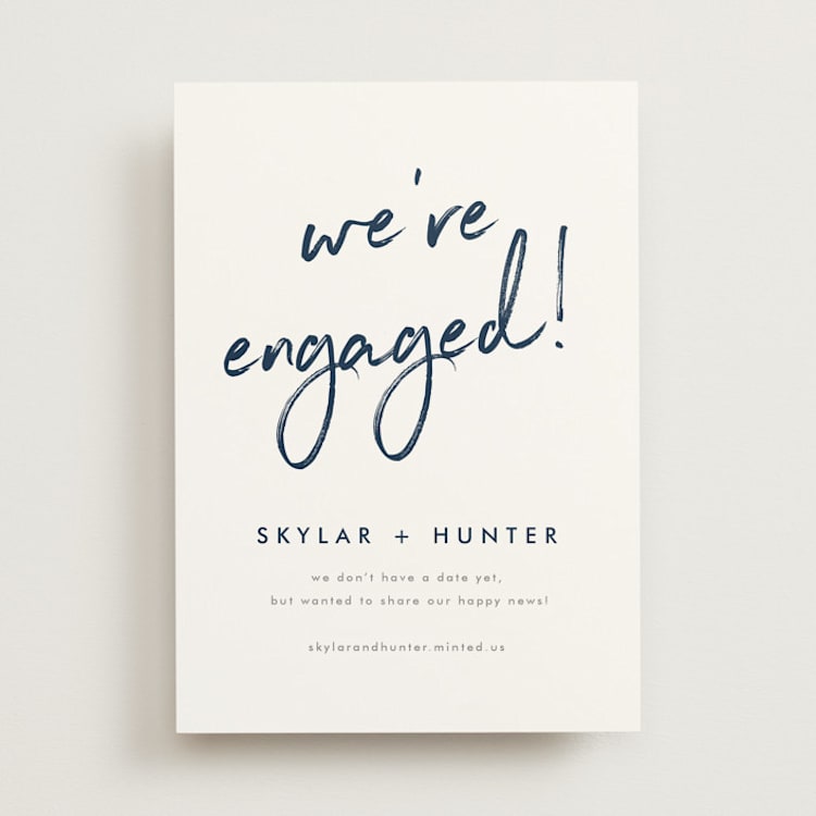"Funky Names" - Save the Dates in Navy by Phrosné Barwood - Front