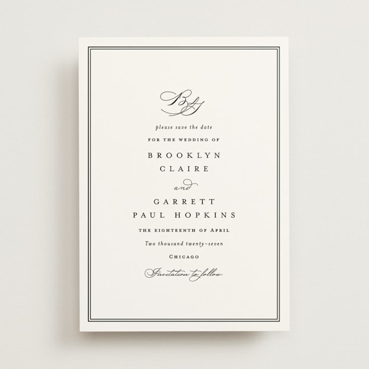"Overlapping" - Save the Dates in Noir by Amy Kross - Front