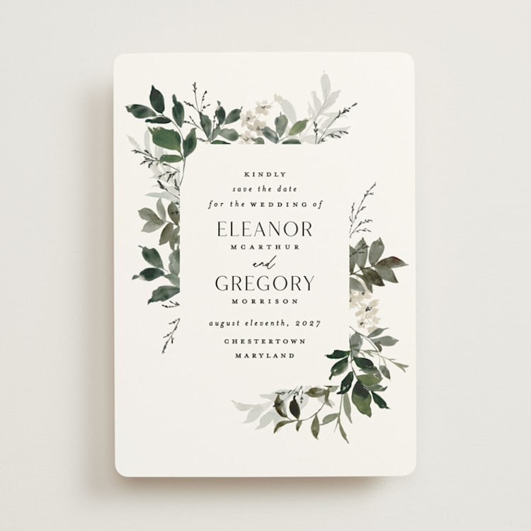 "Grove" - Save the Dates in Meadow by Everett Paper Goods - Front