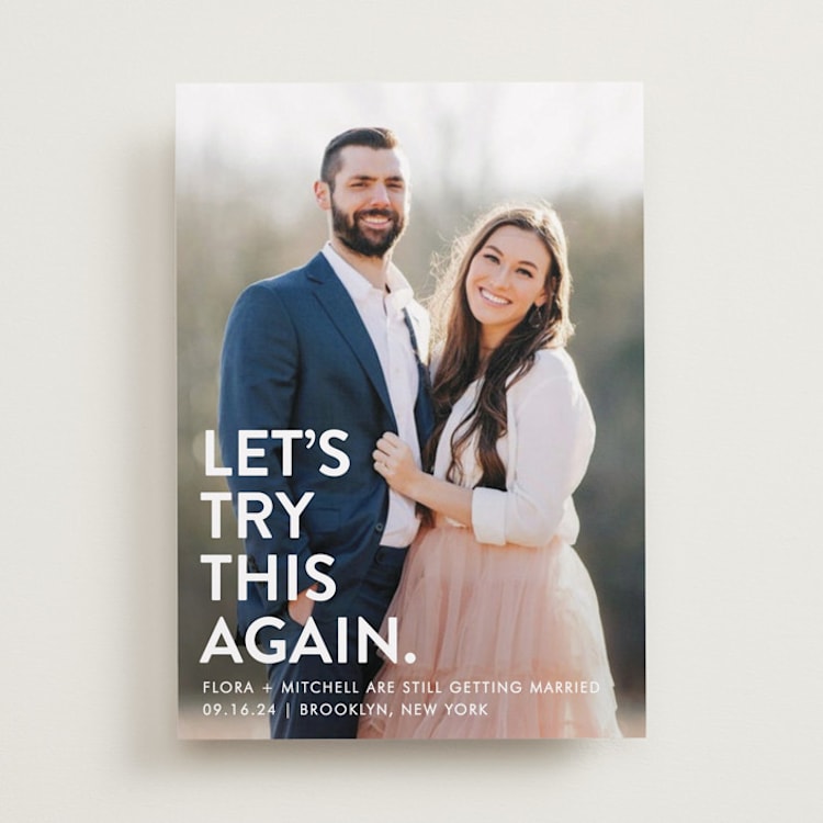 "Let's I Do This Photo" - Save the Dates in Snow by Ellis - Front