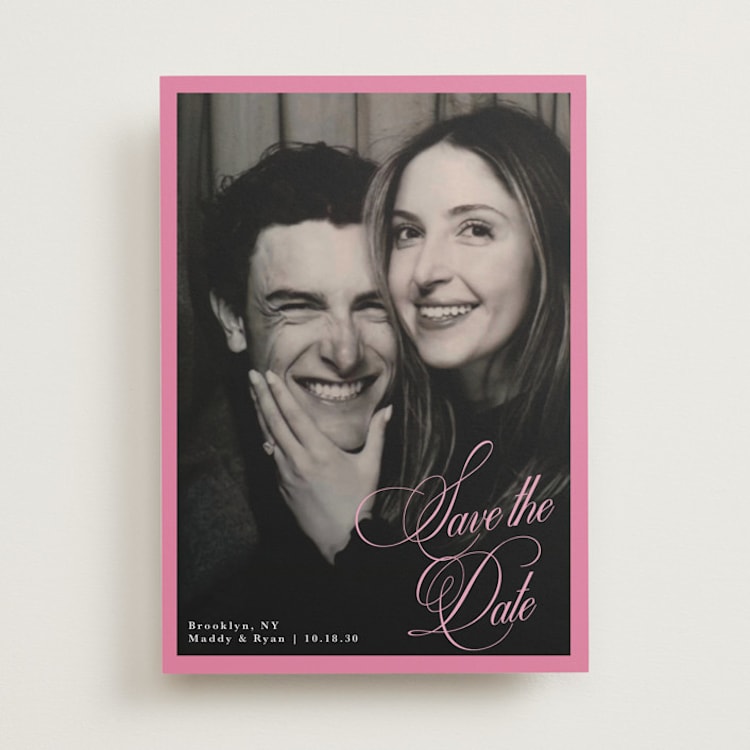 "Bubblegum" - Save the Dates in Peony by Morgan Kendall - Front